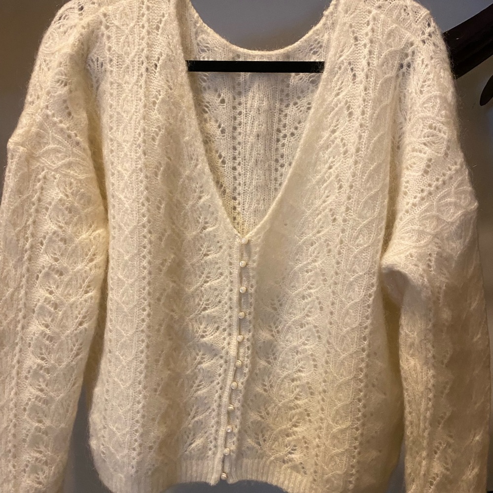 Sezane Lison sweater/jumper XL white.